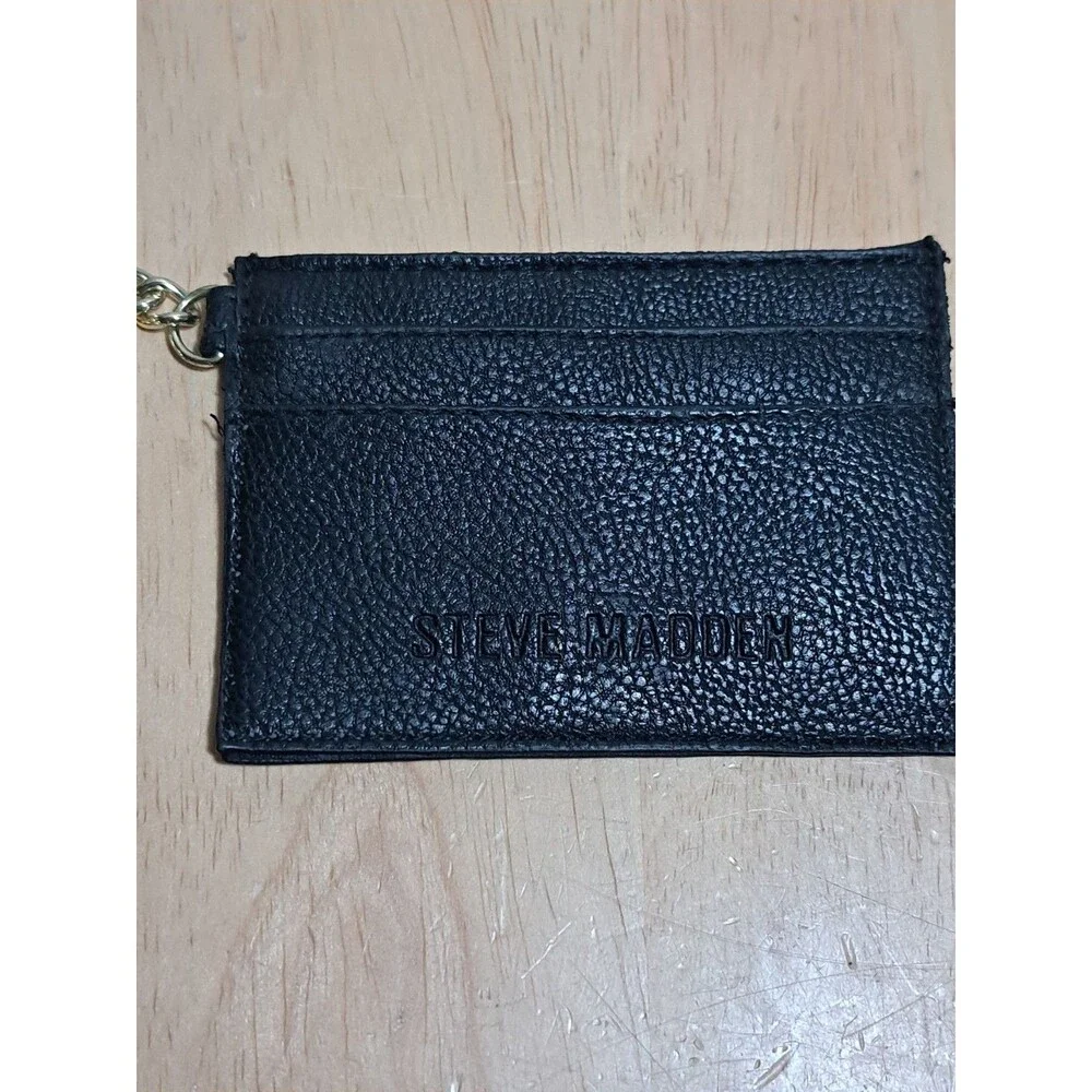 Steve Madden I D And Card Wallet Gold Tone Charm And Key Ring